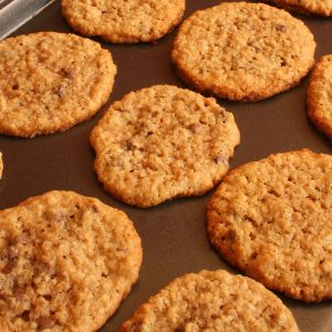 Pan of Yaya's Ice Box Oatmeal Cookies