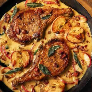 Apple Topped Pork Chops